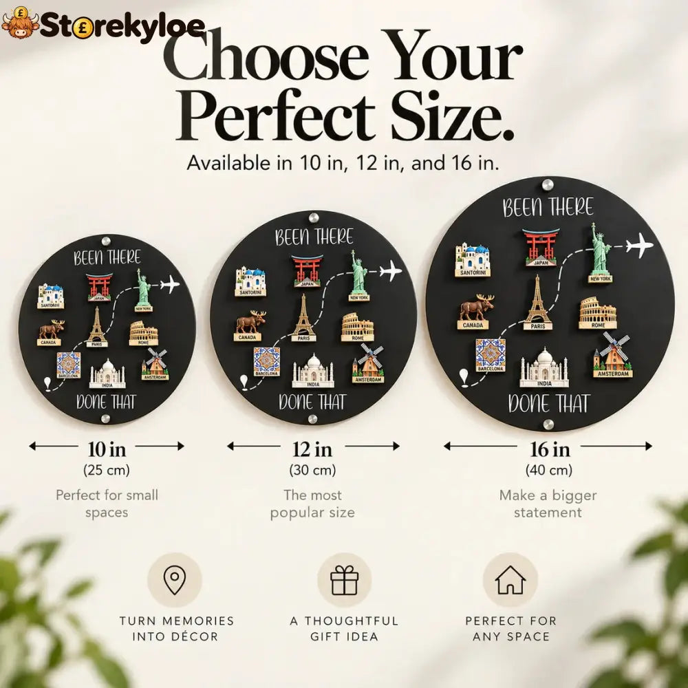 🌎✨Travel Magnet Board - 💕Every Magnet Has a Story. Every Journey Deserves a Place - Circle / 8 inches (20 cm)