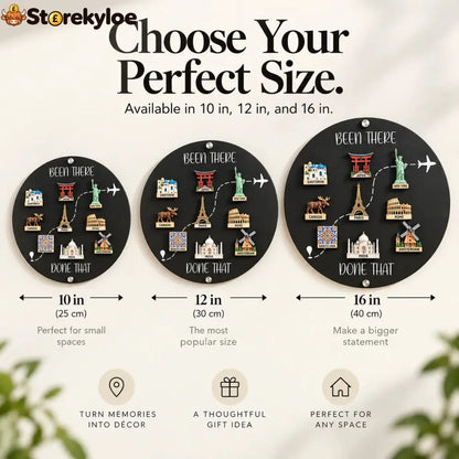 🌎✨Travel Magnet Board - 💕Every Magnet Has a Story. Every Journey Deserves a Place - Circle / 8 inches (20 cm)