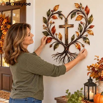 ✝️ Tree of Life Cross Wall Decor | Faith-Inspired Christian Home Decoration - 🔥A + B / 8 IN