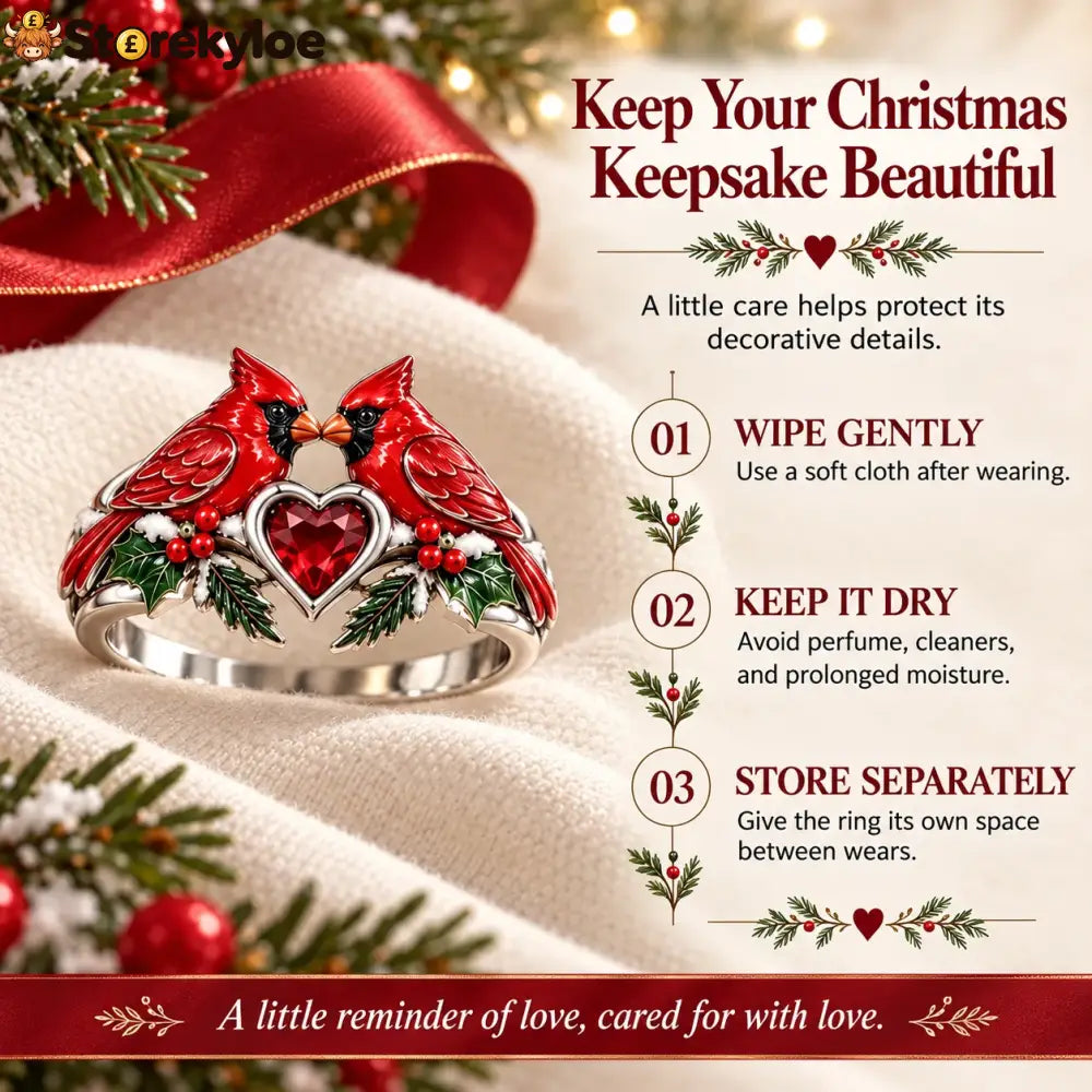 🎄two Cardinal Heart Christmas Ring | “every Christmas I Choose You” ❤️