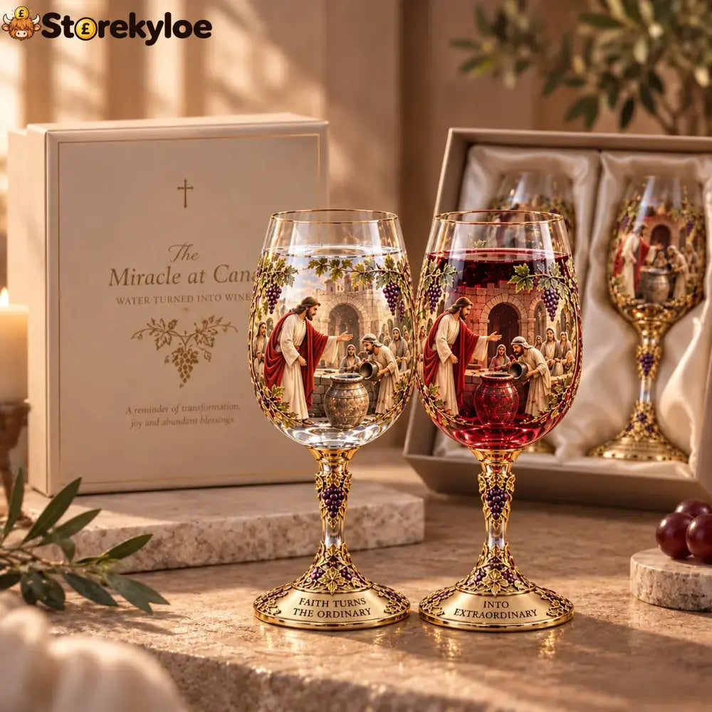 ✝️ Two Glasses. One Miracle. A Story Worth Keeping. - 💧🍷 Water & Wine Set