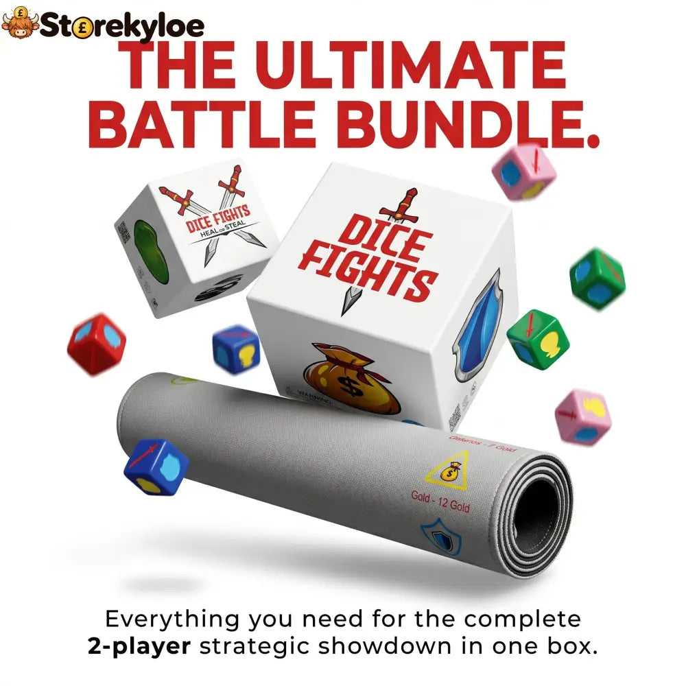 🎲Ultimate Dice Fights Bundle: 2-Player Engine Builder Board Game (Dice Fights + Heal or Steal Set + Playmat)