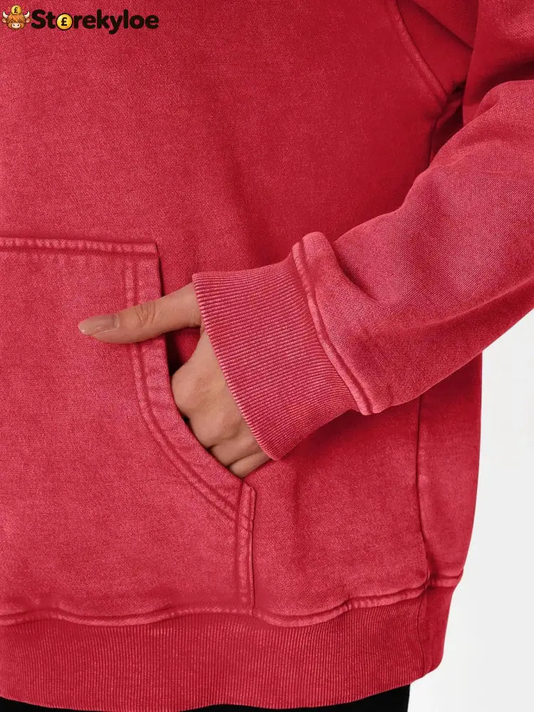 Unisex Casual Oversized Acid Wash Tops Hoodie Pullover