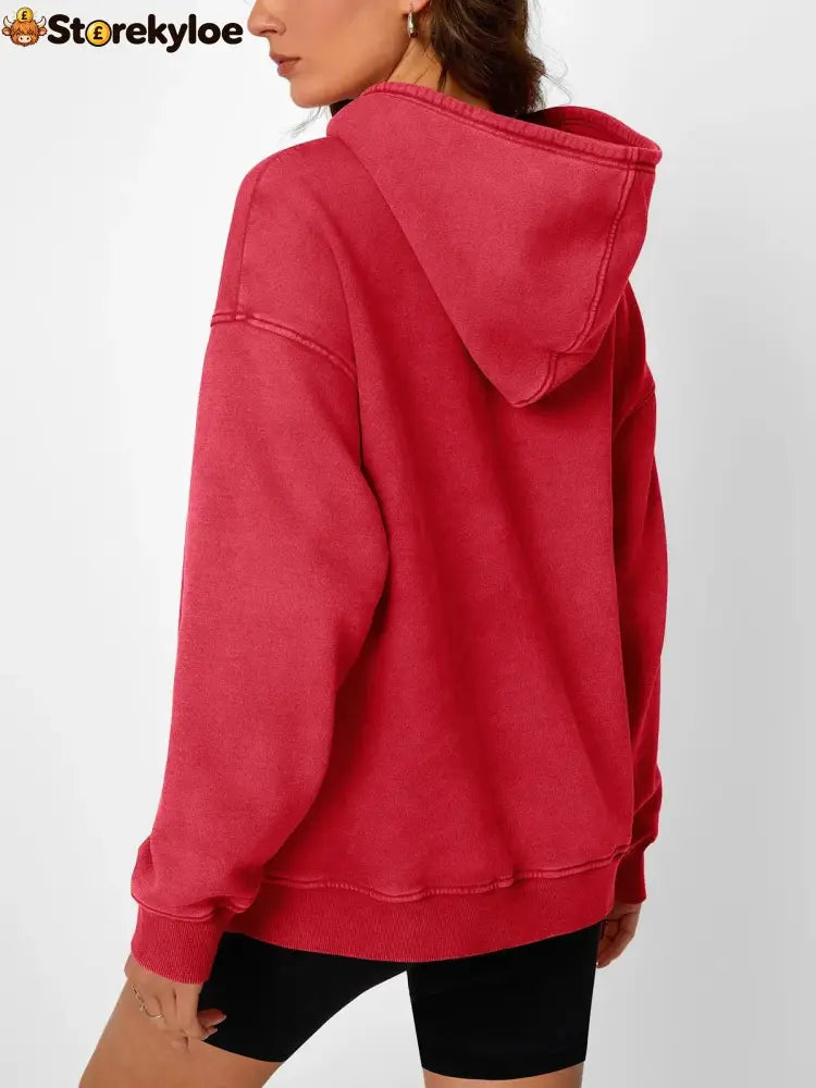 Unisex Casual Oversized Acid Wash Tops Hoodie Pullover