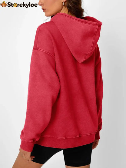 Unisex Casual Oversized Acid Wash Tops Hoodie Pullover