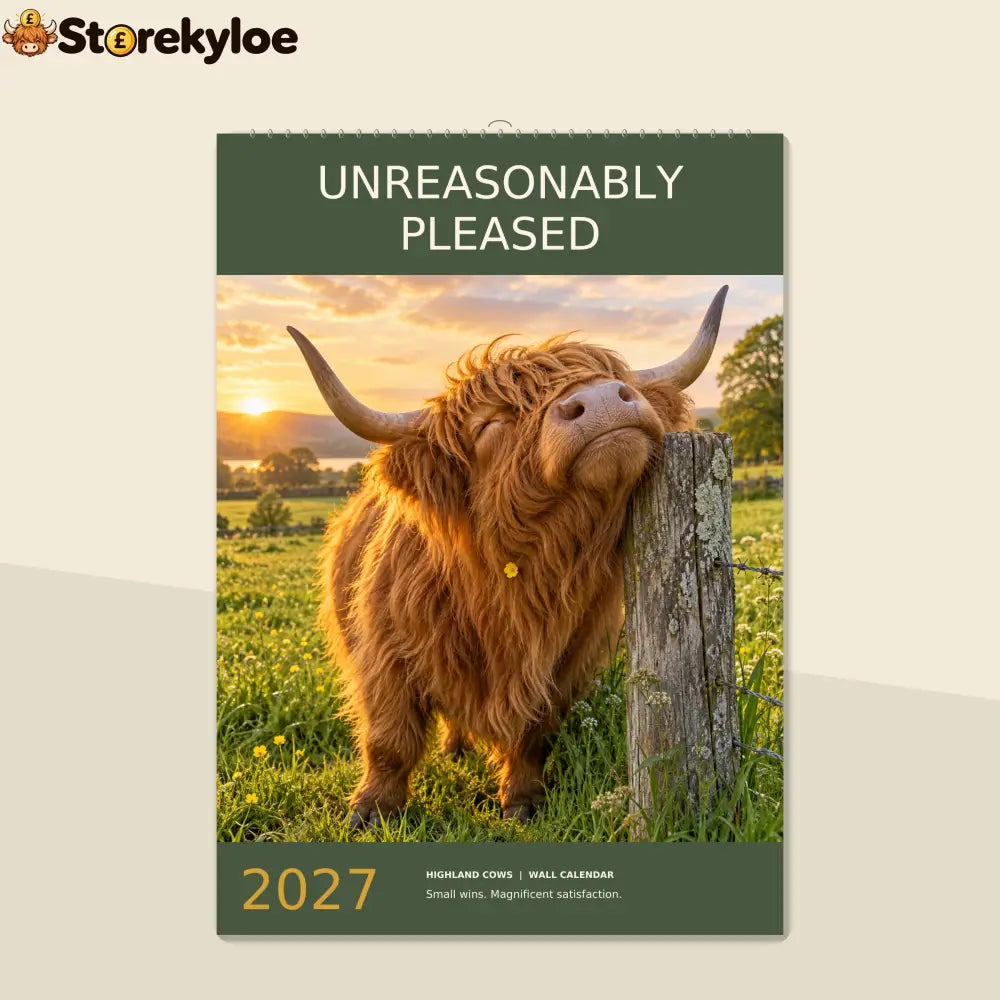 🔥Unreasonably Pleased 2027 A4 Wall Calendar - Funny Highland Cows