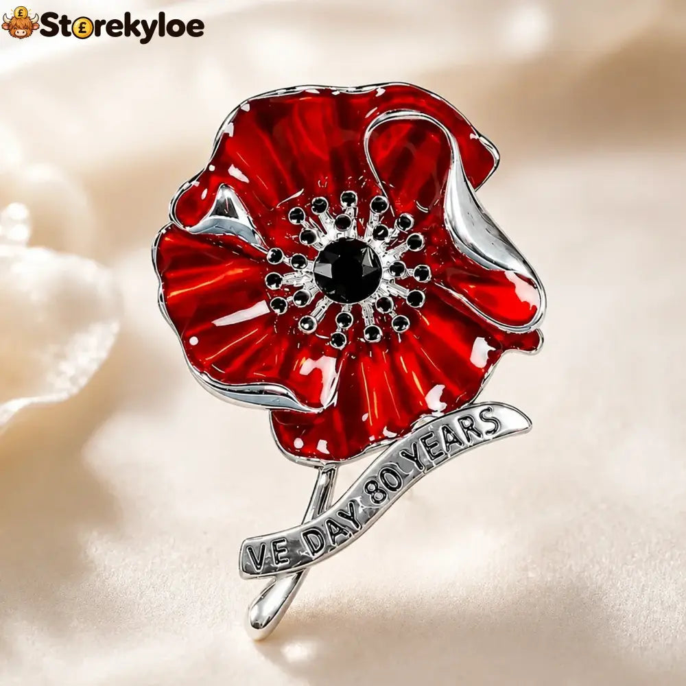 VE Day 80 Poppy Brooch | Limited Edition Anniversary Keepsake