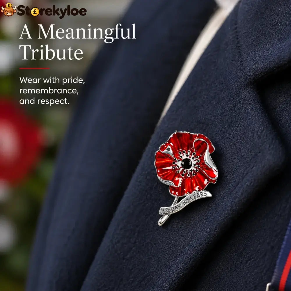 VE Day 80 Poppy Brooch | Limited Edition Anniversary Keepsake
