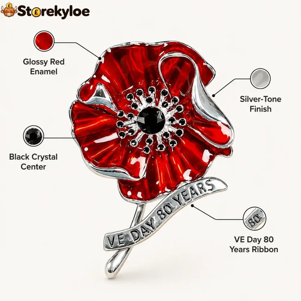 VE Day 80 Poppy Brooch | Limited Edition Anniversary Keepsake