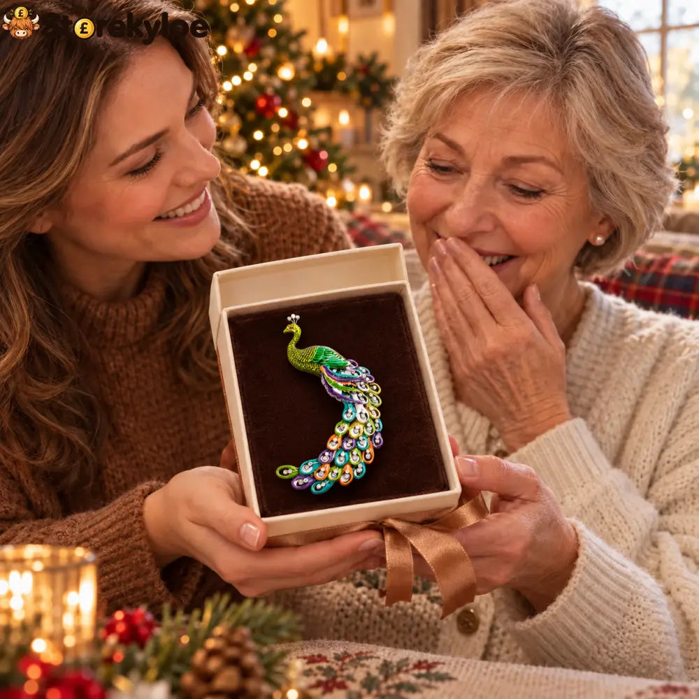 ⏳ LIMITED‑TIME FREE SHIPPING OVER £20 🦚💎vibrant Long‑tail Peacock Crystal‑encrusted Vintage Brooch 🦚💎