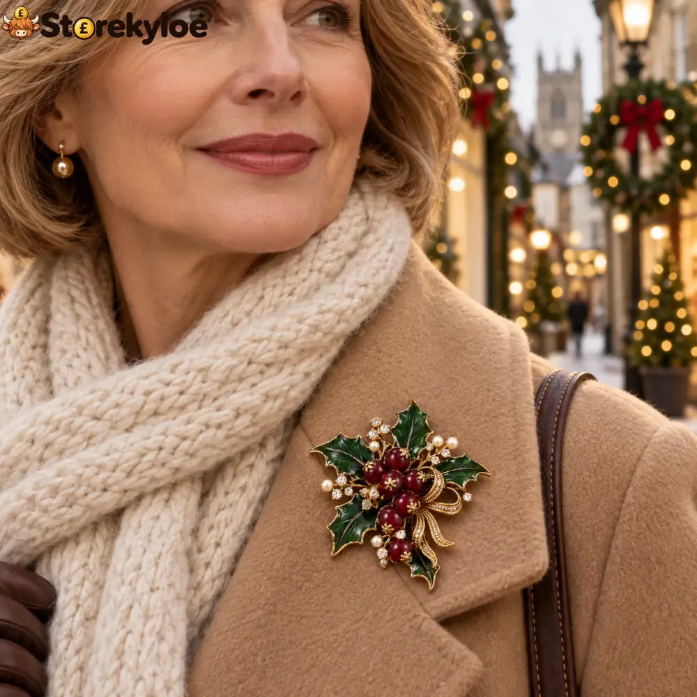 🎄✨Vintage Christmas Holly & Pinecone Brooch Collection 🎄✨