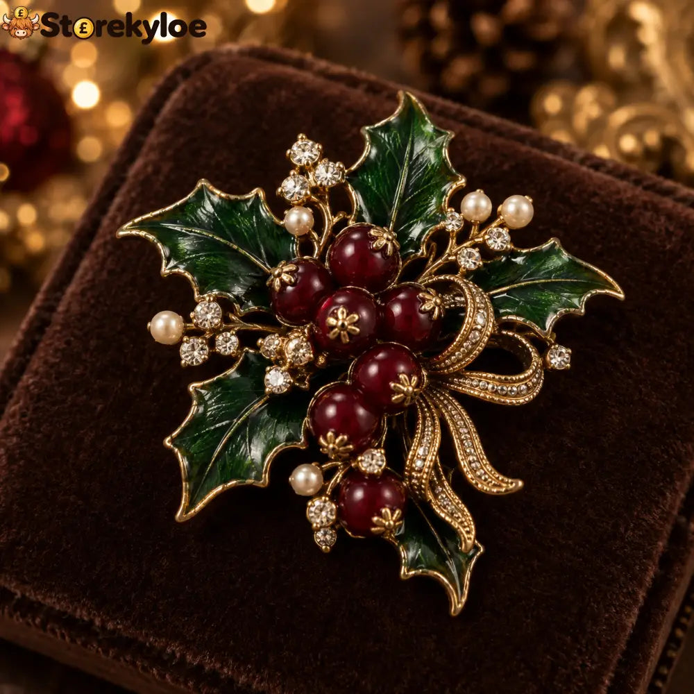 🎄✨Vintage Christmas Holly & Pinecone Brooch Collection 🎄✨ - Berries