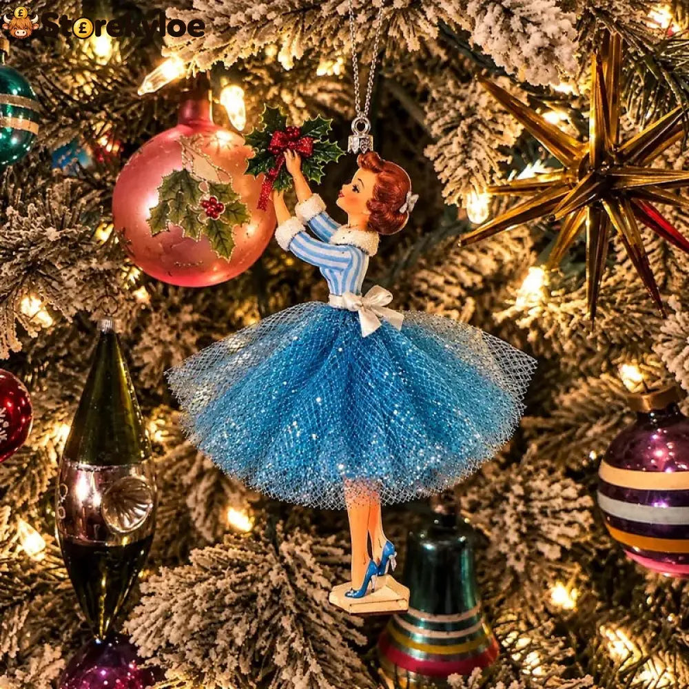 Vintage Christmas Lady Ornaments – 1950s-Inspired Holiday Charm 🎄 - Lovely Blue Lady