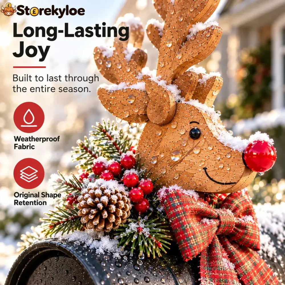 🦌🎄Vintage Christmas Reindeer Mailbox Topper