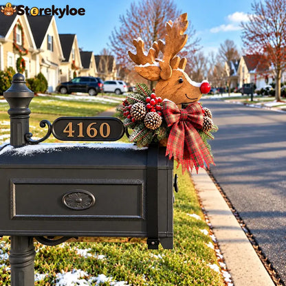 🦌🎄Vintage Christmas Reindeer Mailbox Topper