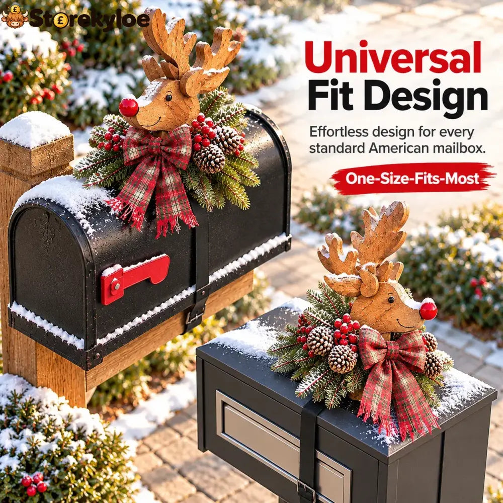 🦌🎄Vintage Christmas Reindeer Mailbox Topper