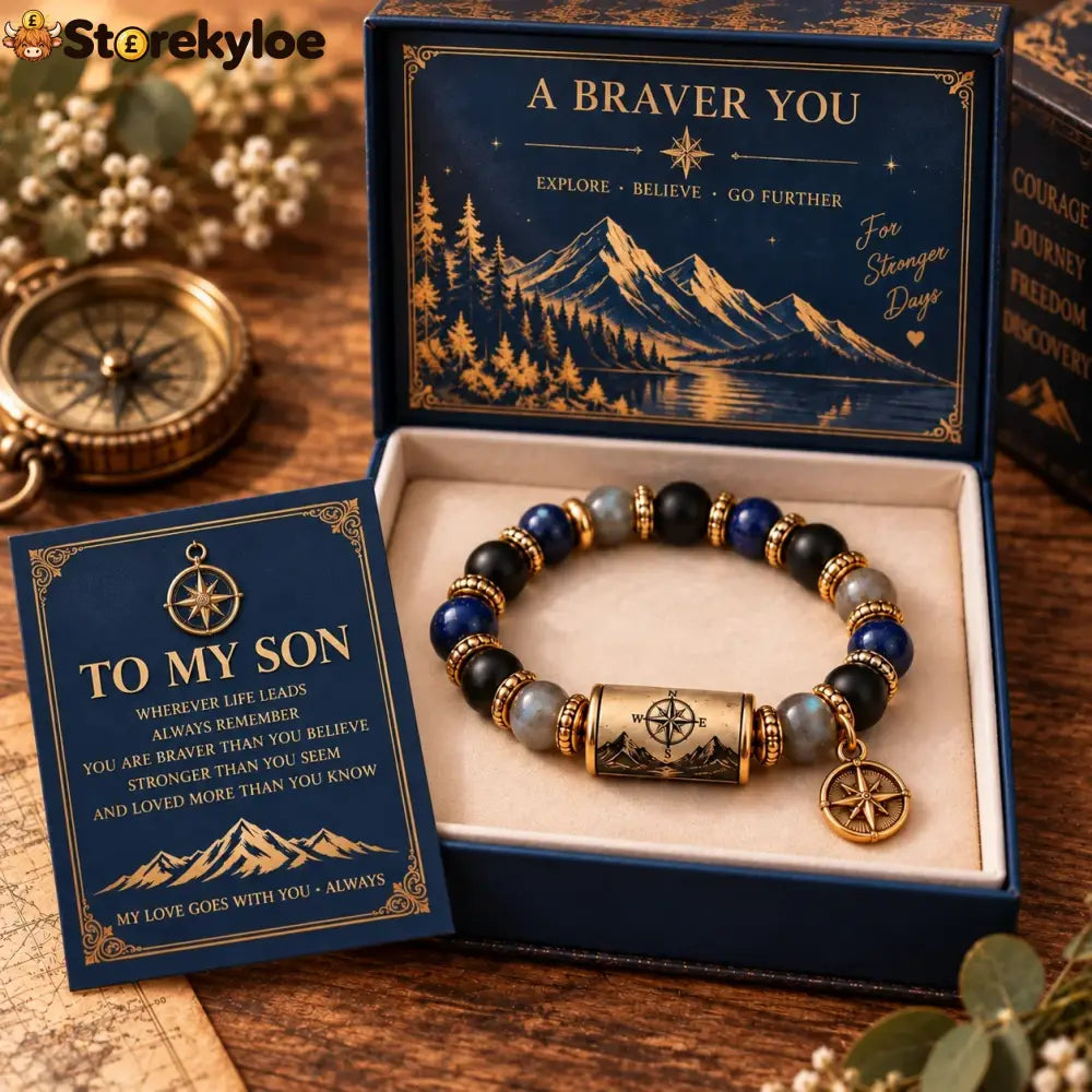 🧭vintage Compass Natural Stone Beaded Bracelet - Compass Natural Stone Beaded Bracelet