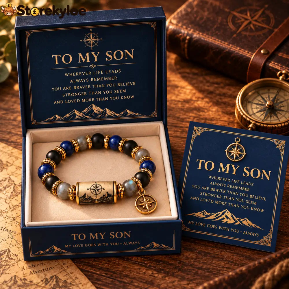 🧭vintage Compass Natural Stone Beaded Bracelet - Compass Natural Stone Beaded Bracelet