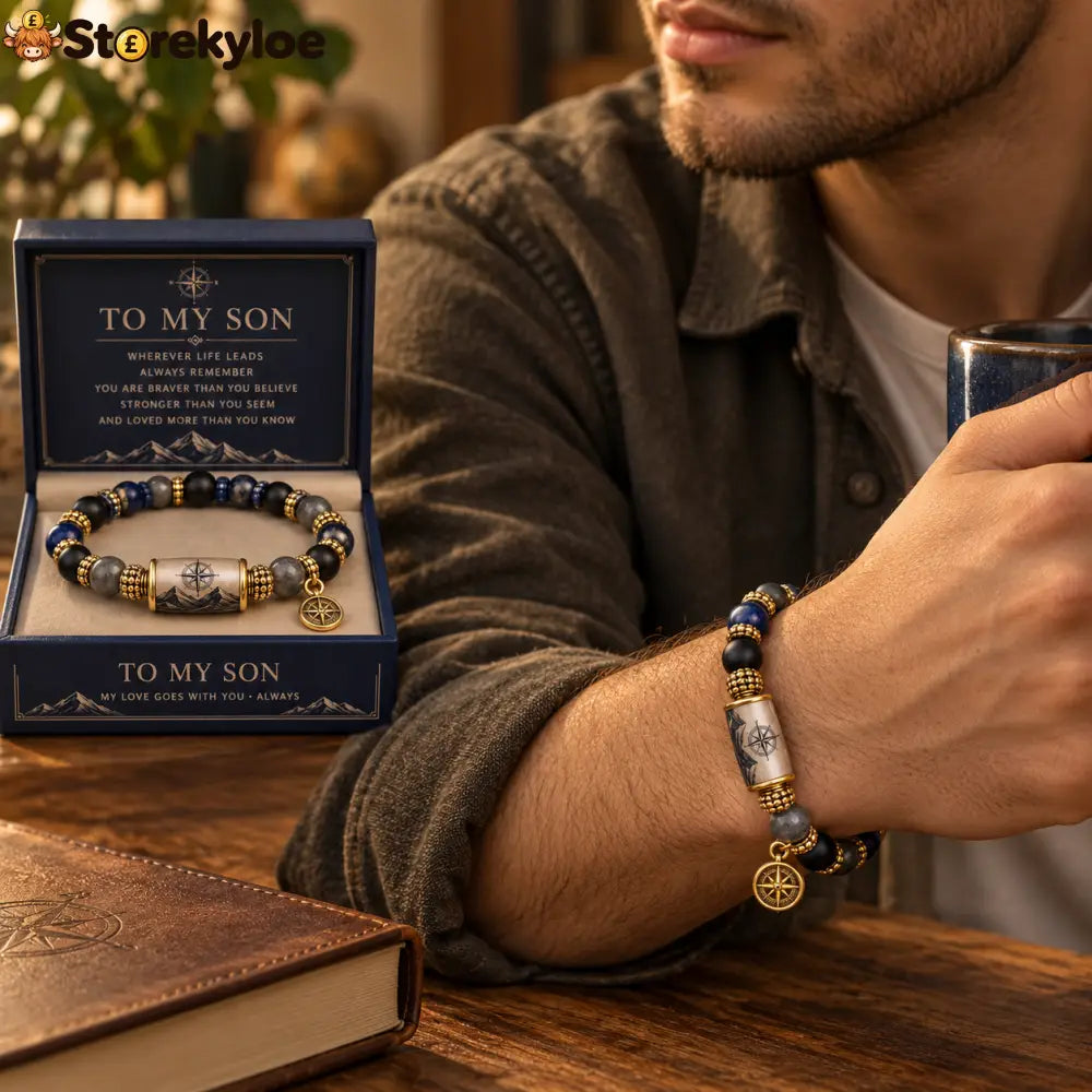 🧭vintage Compass Natural Stone Beaded Bracelet - Compass Natural Stone Beaded Bracelet