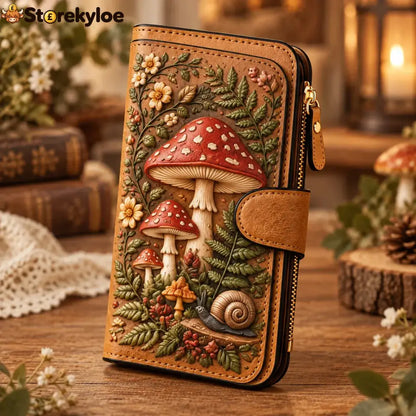 ✨ Vintage Embossed Art Wallet – Choose Your Favorite Design - 🍄 Forest Mushroom