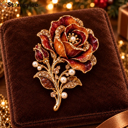 🌹✨Vintage Enamel Floral Brooch Collection 🌹✨ - Rose