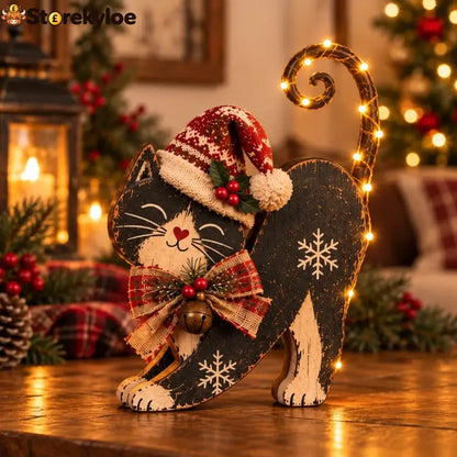 Vintage Lighted Christmas Cat Trio - C