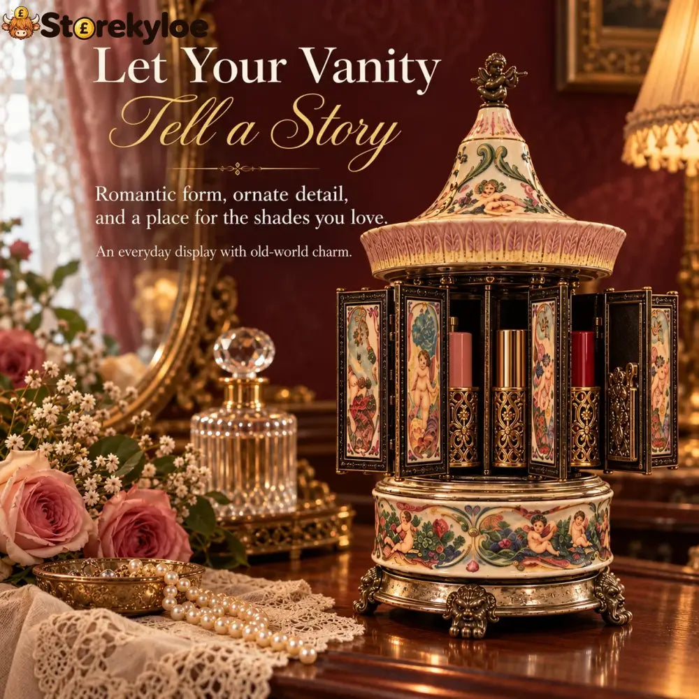 Vintage Lipstick Carousel Music Box