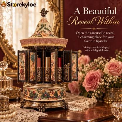 Vintage Lipstick Carousel Music Box