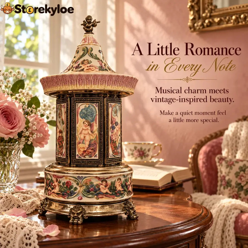Vintage Lipstick Carousel Music Box