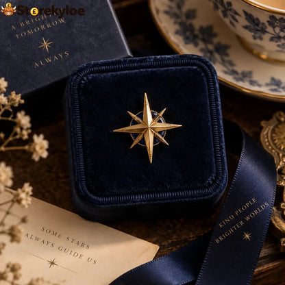 ✨vintage North Star Compass Brooch Meaningful Star Lapel Pin Gift - ✨North Star Brooch