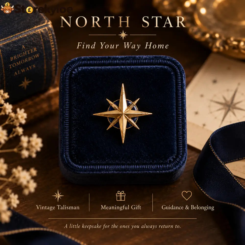 ✨vintage North Star Compass Brooch Meaningful Star Lapel Pin Gift - ✨North Star Brooch