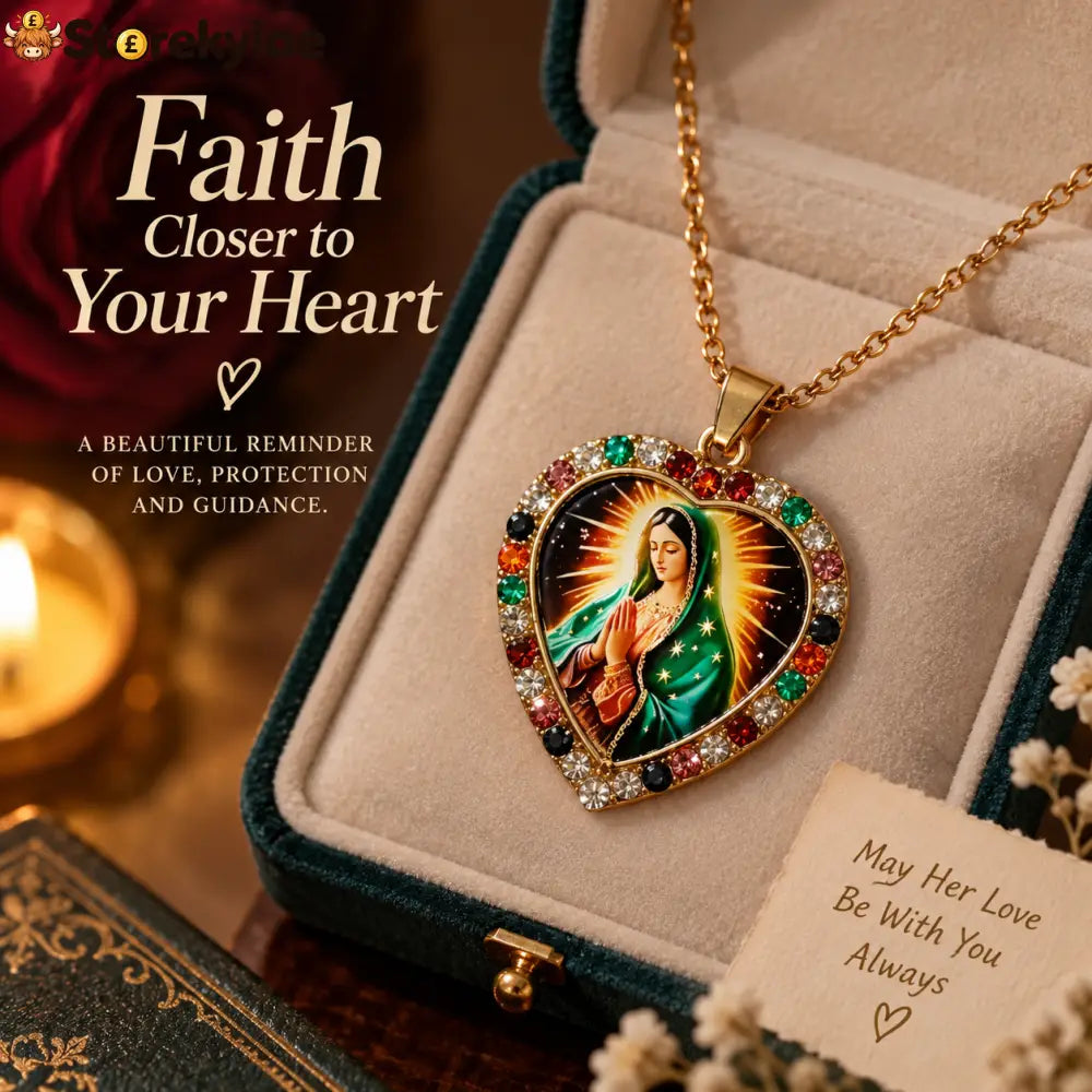 Virgin Mary Heart Pendant Necklace A Little Sparkle. A Meaning Close to Your Heart. 🤍✨