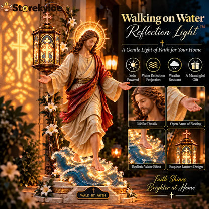 ✨ Walk by Faith™ – Jesus Walking on Water Reflection Light