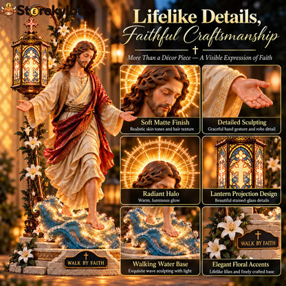 ✨ Walk by Faith™ – Jesus Walking on Water Reflection Light