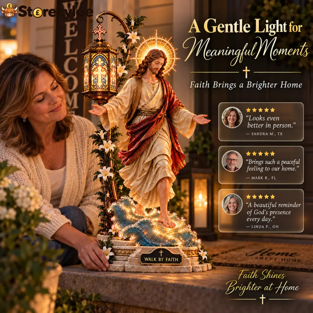 ✨ Walk by Faith™ – Jesus Walking on Water Reflection Light