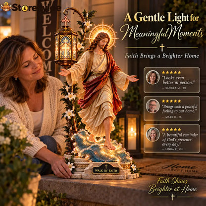 ✨ Walk by Faith™ – Jesus Walking on Water Reflection Light