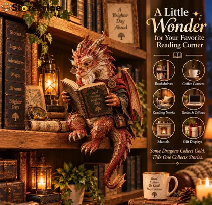 🐉 Wandering Scholar Dragon Figurine | Book Lover Décor - ❤Buy 1