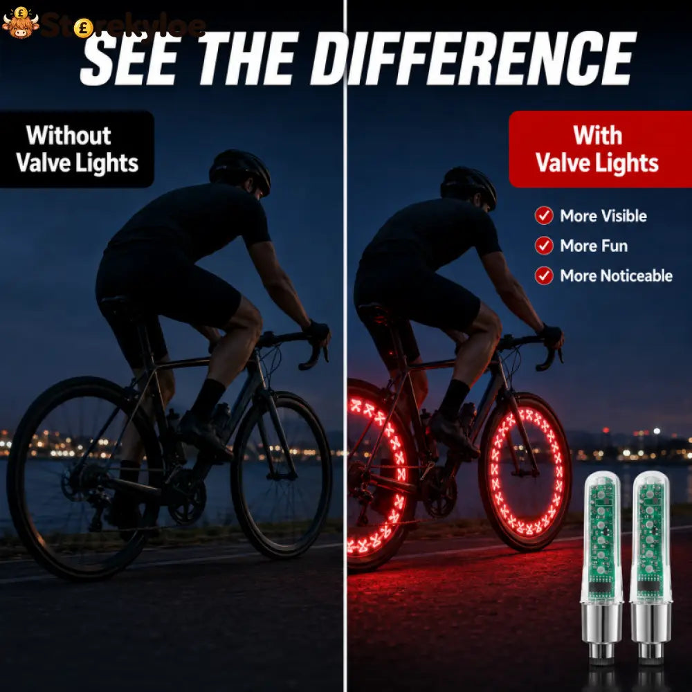 🚲Waterproof Bike Tire Valve Stem Lights✨