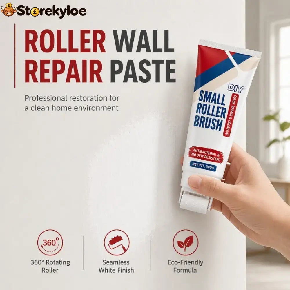 🧱🖌️✨Waterproof Wall Repair Paste with Integrated Small Roller Brush - White-Buy 1