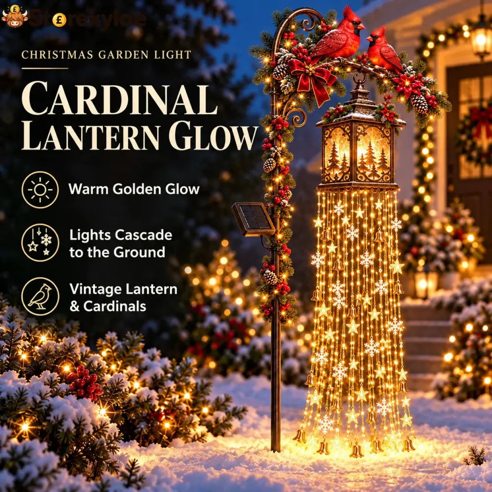 🎄 Weihnachtliche Sternenlichtkaskade – Solarbetriebene LED-Gartenstecker - 🐦 Kardinallaternenglühen - €30 - €39.99