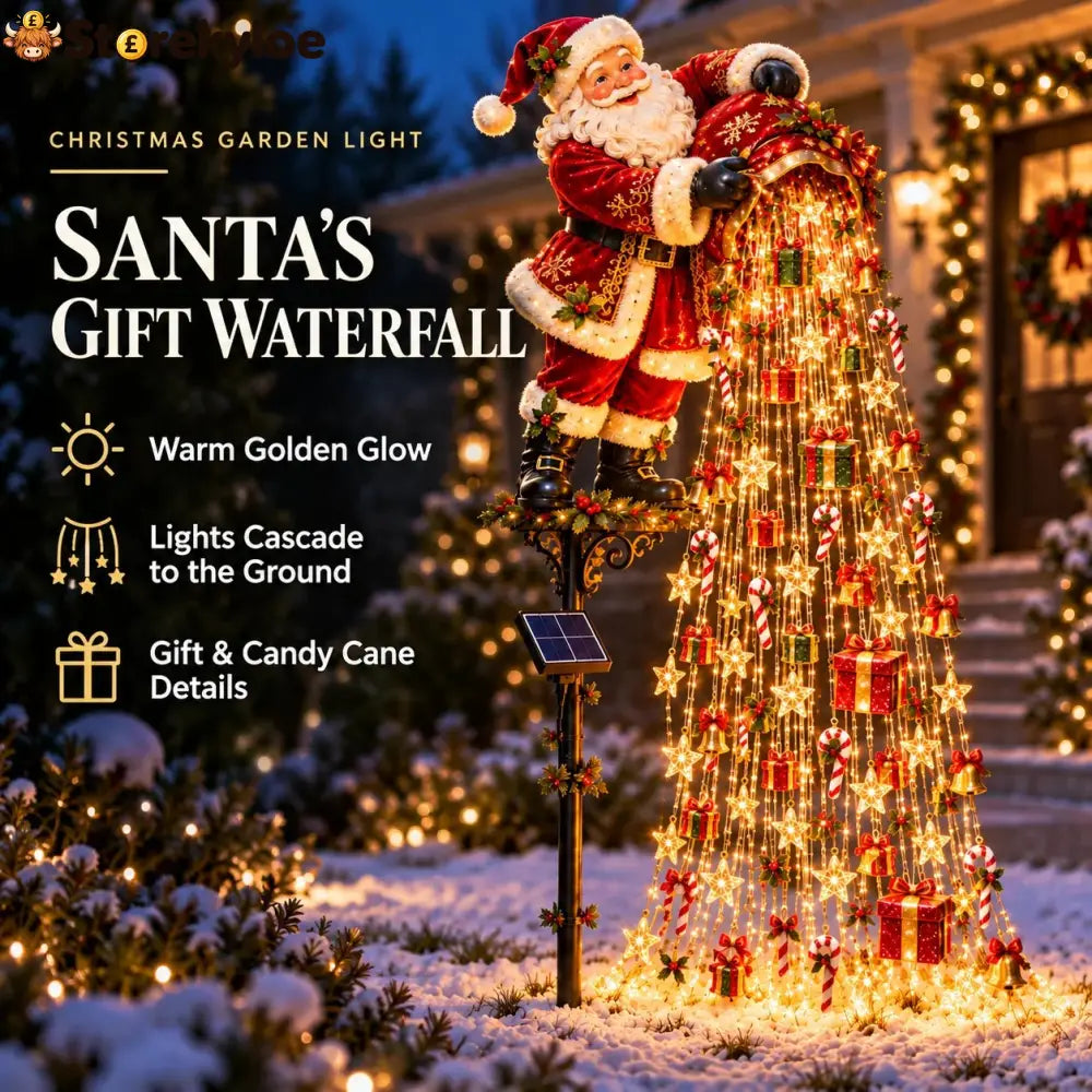 🎄 Weihnachtliche Sternenlichtkaskade – Solarbetriebene LED-Gartenstecker - 🎅 Weihnachtsgeschenk-Wasserfall - €30