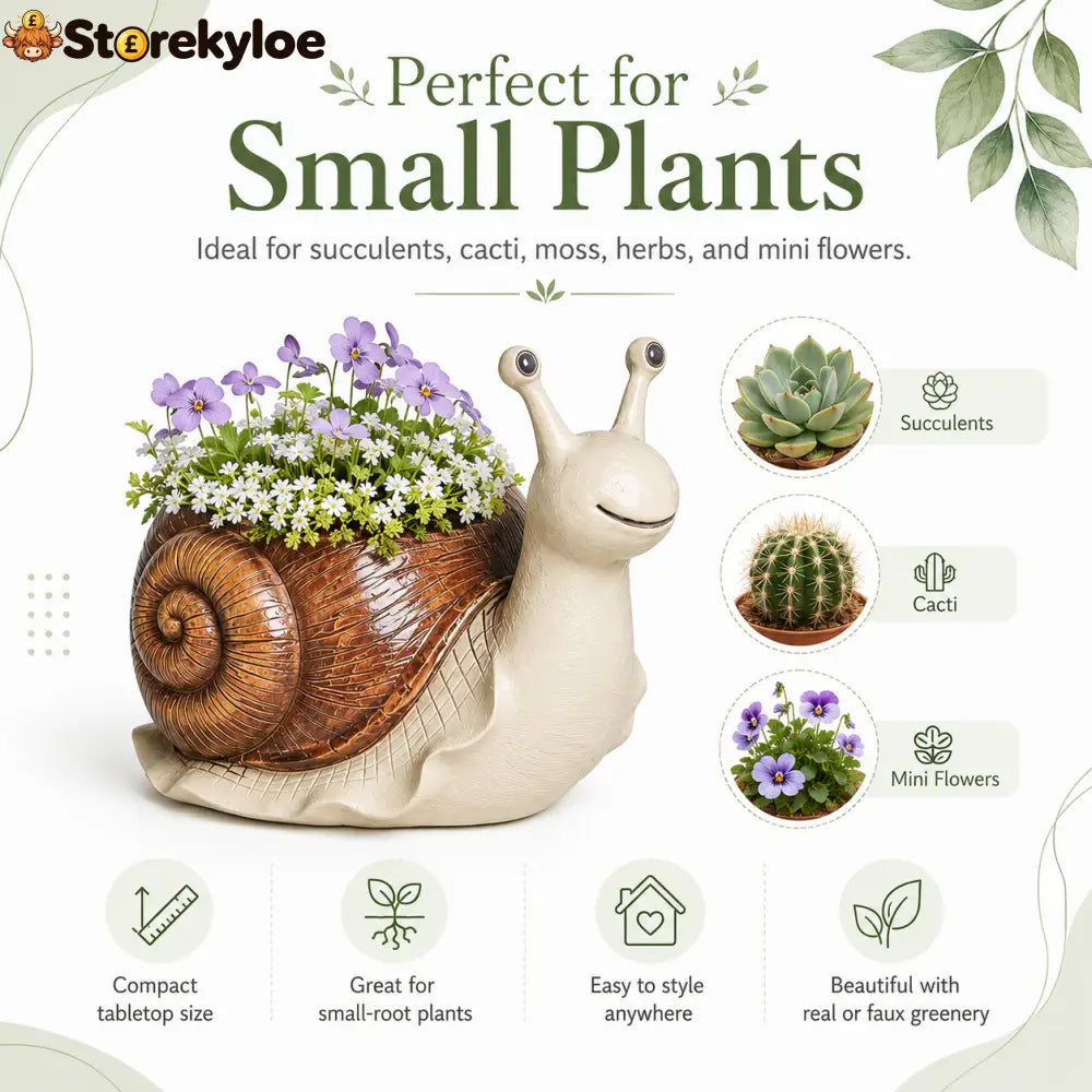 Whimsical Snail-Shaped Resin Flower Pot