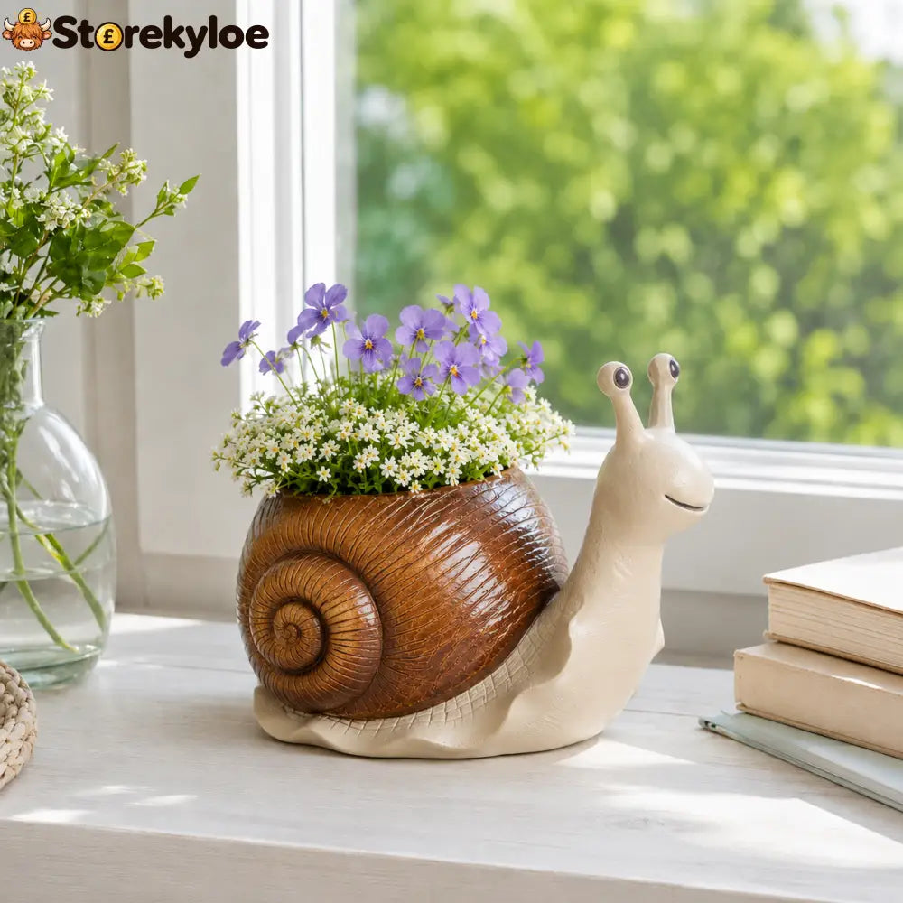 Whimsical Snail-Shaped Resin Flower Pot