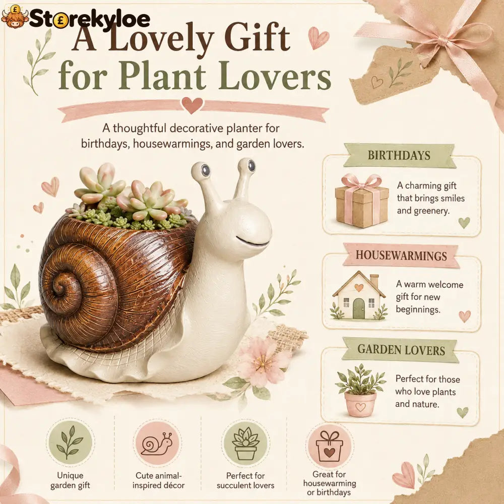 Whimsical Snail-Shaped Resin Flower Pot