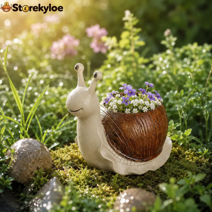 Whimsical Snail-Shaped Resin Flower Pot