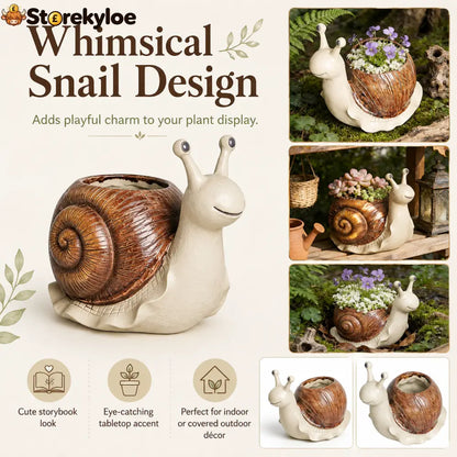Whimsical Snail-Shaped Resin Flower Pot