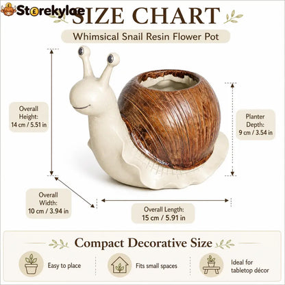 Whimsical Snail-Shaped Resin Flower Pot