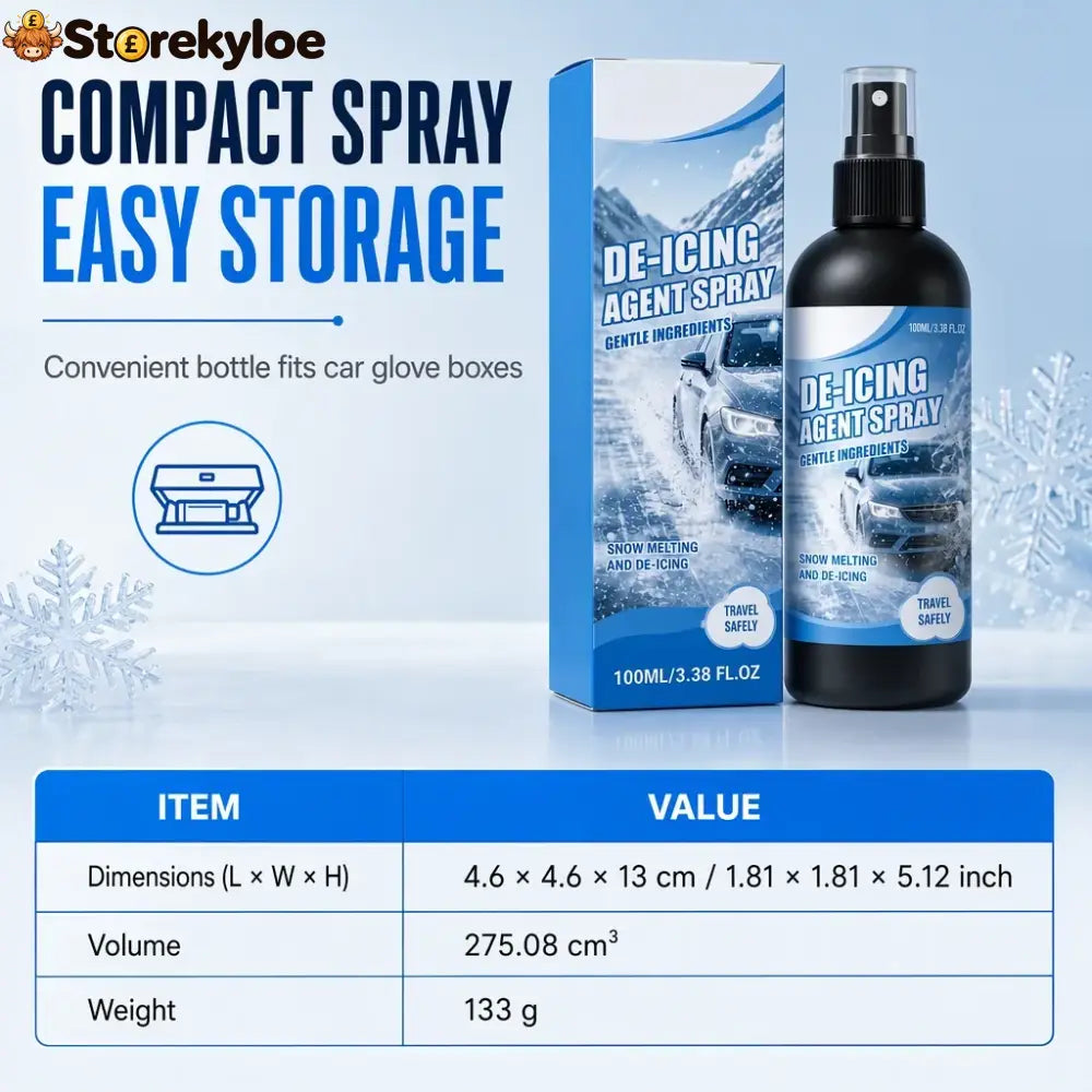 ❄️ Windshield De-Icer Spray – Fast Frost Remover for Winter Driving - 100ml