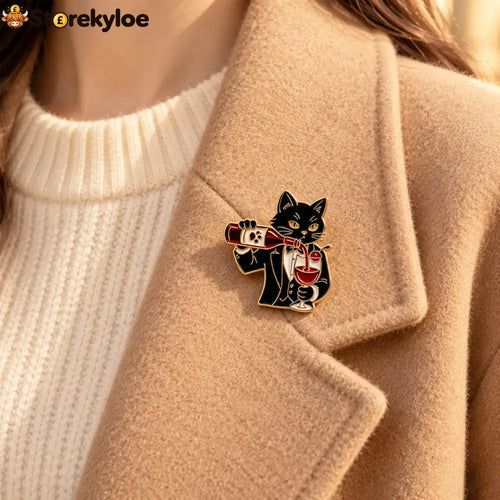 🍷wine Cats Brooch Set | Elegant Vintage Kitty Pins