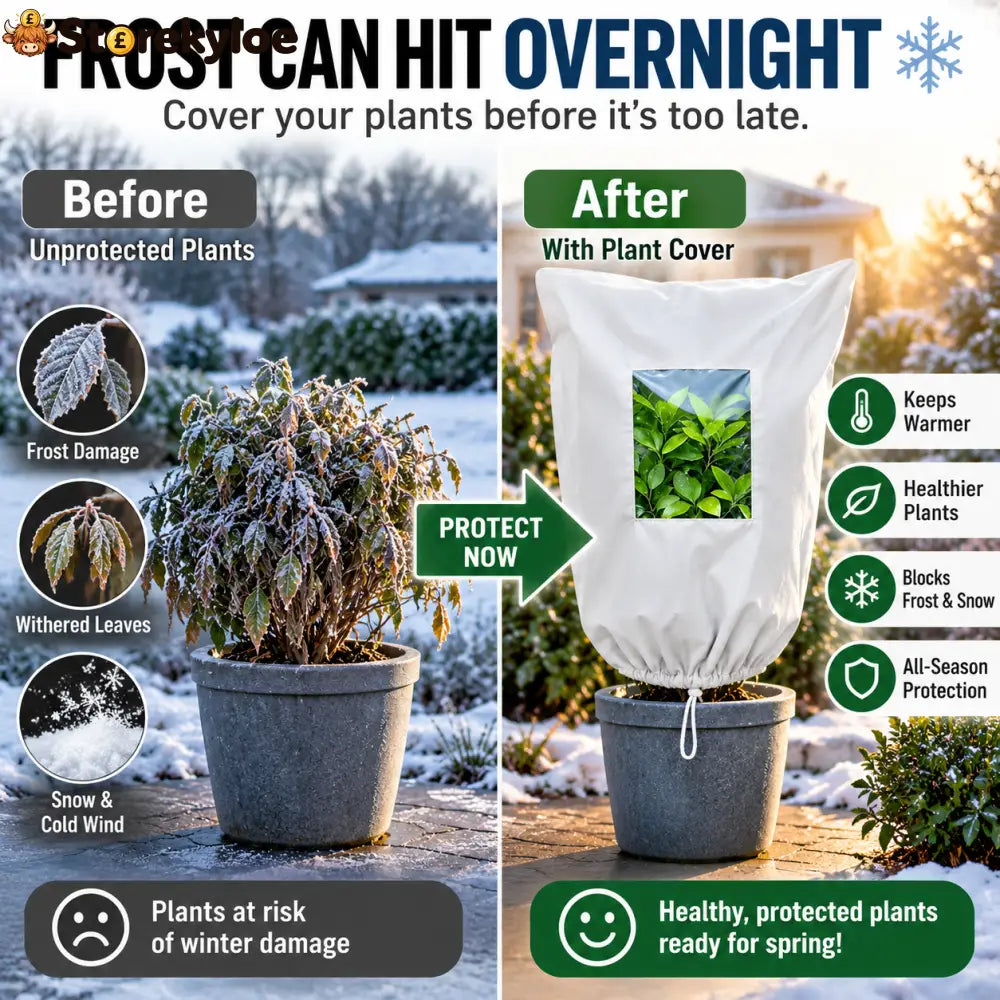 🌿 WINTER GARDEN ESSENTIAL | Plant Frost Protection Cover – Breathable Reusable Cover for Shrubs Pots & Young Trees
